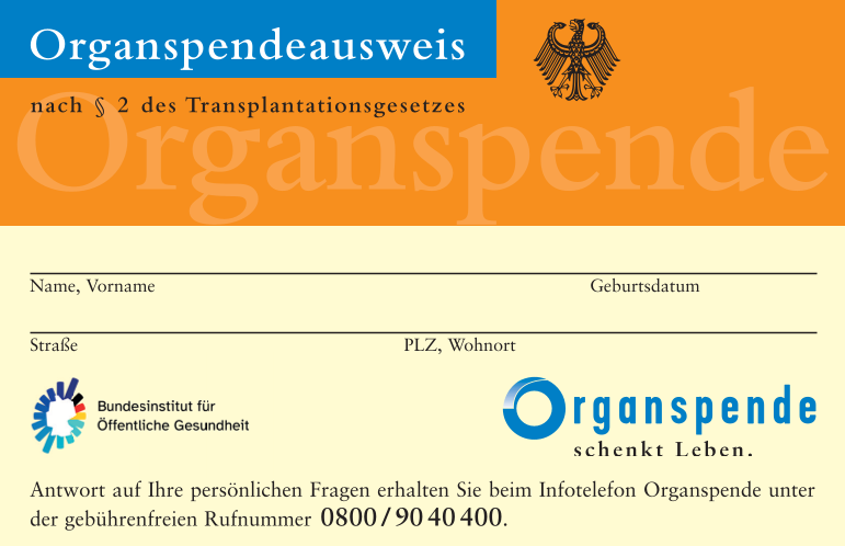 Organspendeausweis