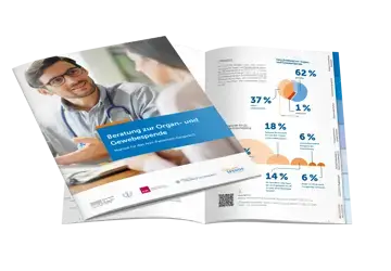 Zu sehen ist die Brosch&uuml;re &bdquo;Beratung zur Organ- und Gewebespende in der Hausarztpraxis&ldquo;.